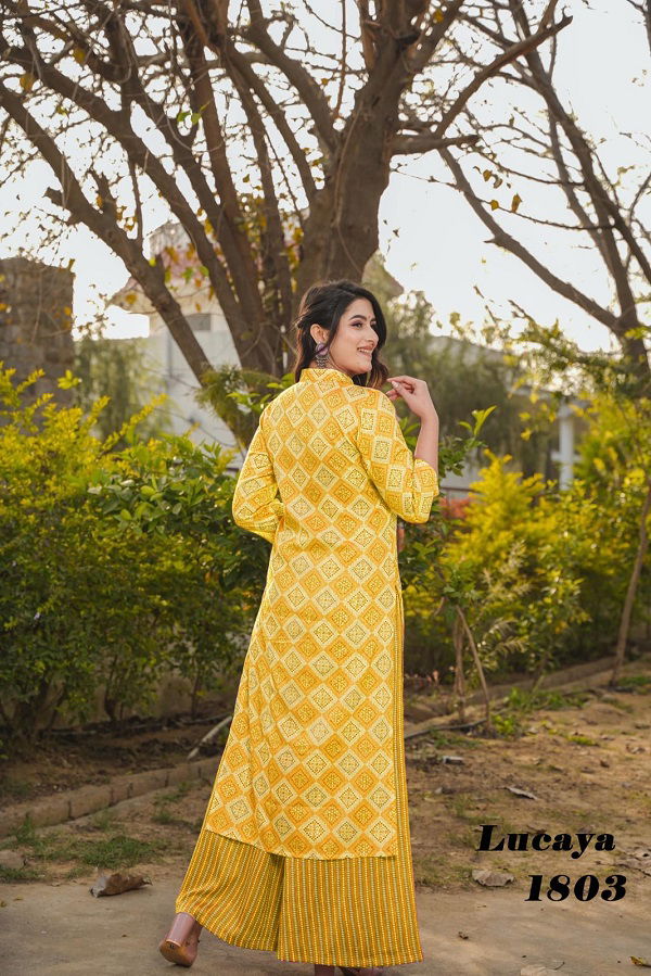 Lucaya Vol 18 Printed Casual Wear Kurti With Bottom Wholesale Market In Surat
